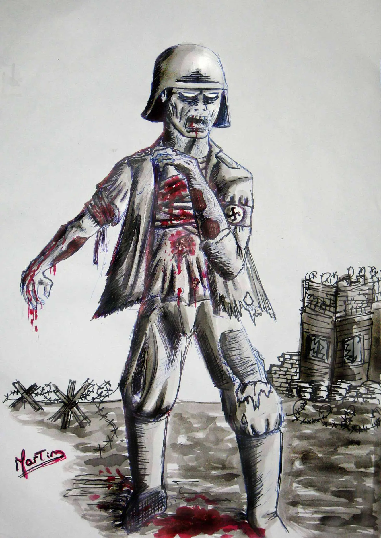 Escultura Zombie WWII hecha por mi