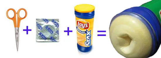 Masturbador casero con papas fritas