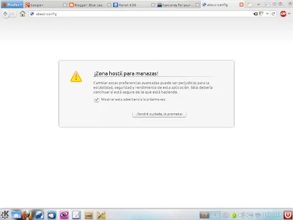 Activar barra de pestañas en Firefox