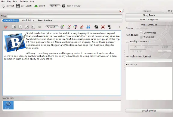 Blogilo: Un editor de blogging para KDE