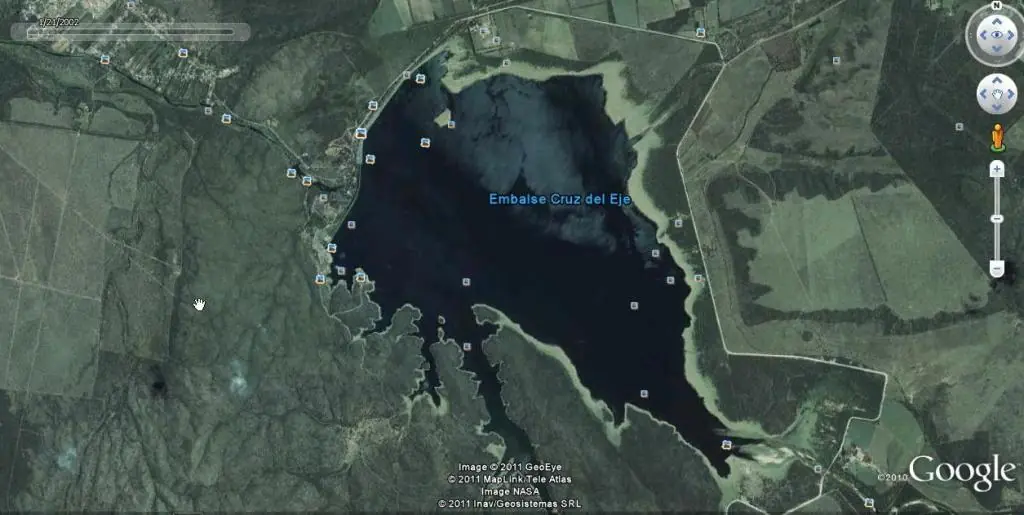 El Dique Cruz del Eje está desapareciendo imagen alarmante