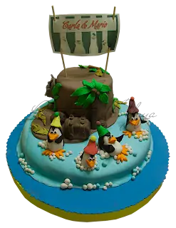 una tarta de Los pingüinos de Madagascar