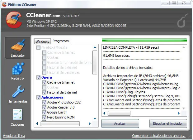 Programas para mejorar el rendimiento de la PC