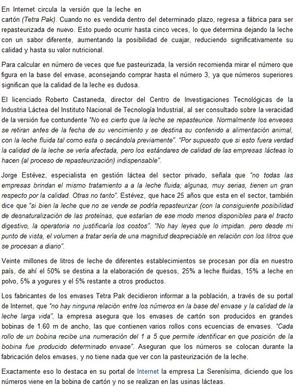 La verdad sobre la leche larga vida