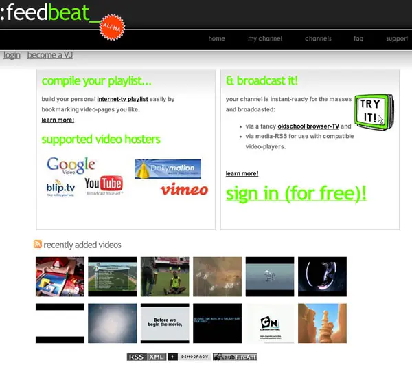 Feedbeat, una alternativa para ver videos on line