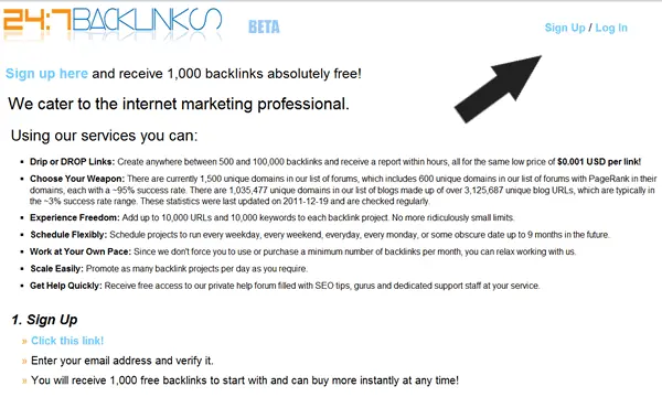 1000 Backlinks gratuitos para tu web o blog
