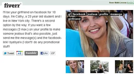 Ahora se puede tener enamorada en Facebook por 5 dólares