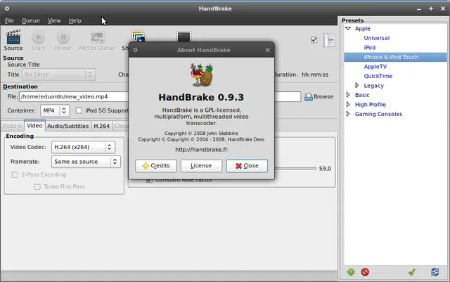 HandBrake 0.9.3