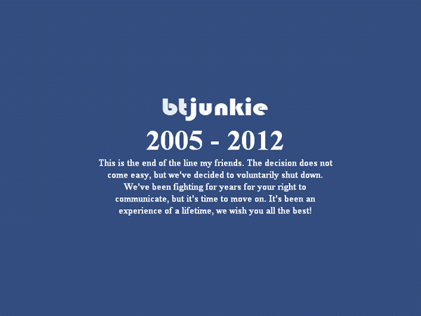 La caída de Megaupload ahora provocó el cierre de BTJunkie