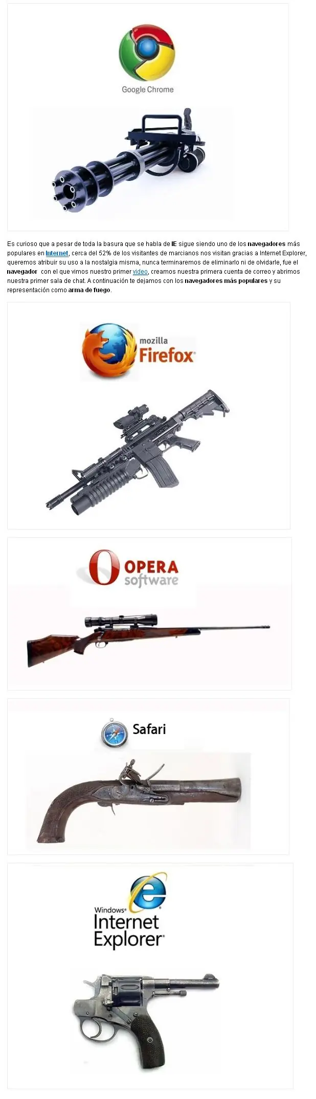 Los Navegadores Representados en forma de Arma