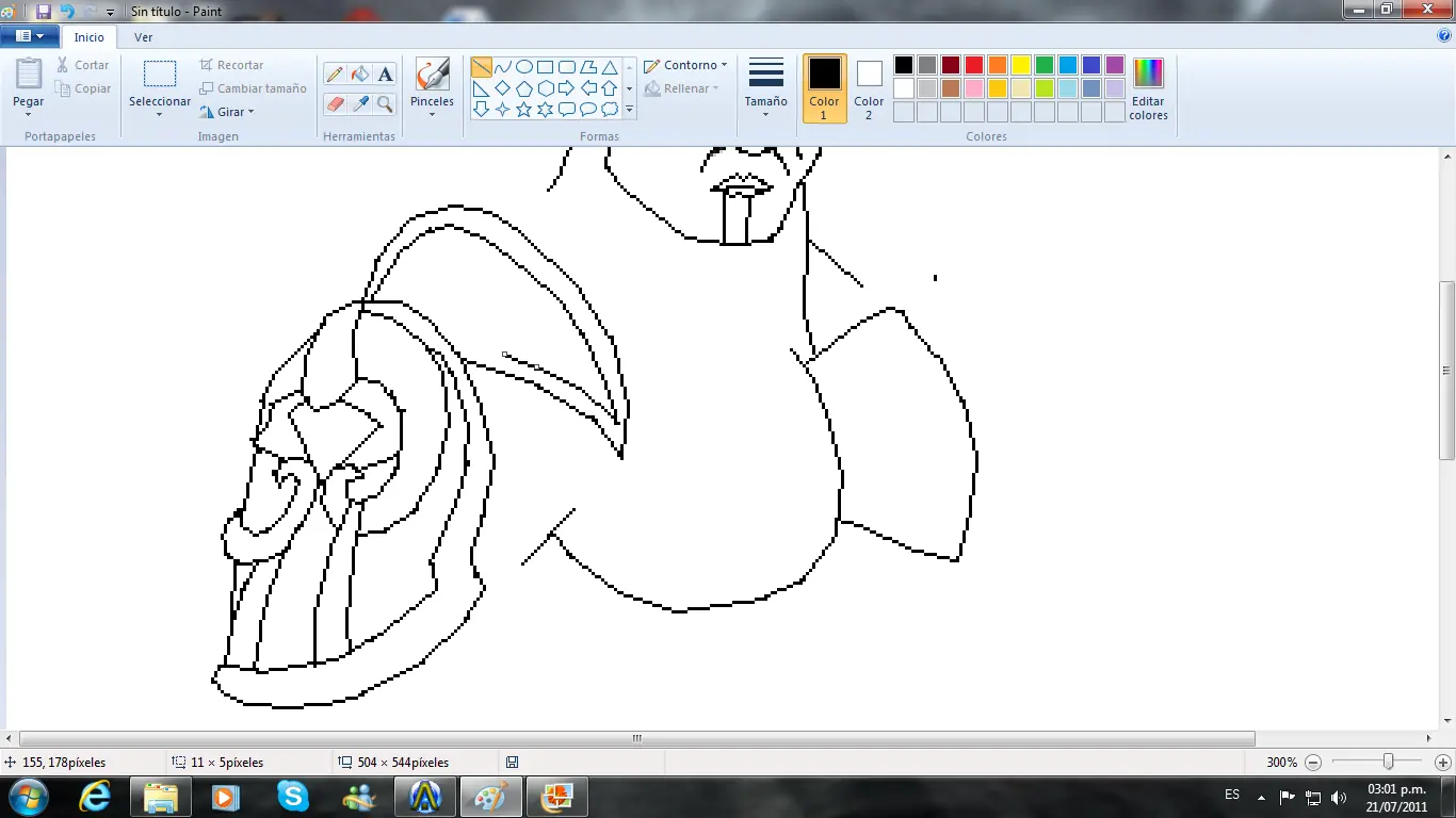 Mi Dibujo de Kratos en Paint
