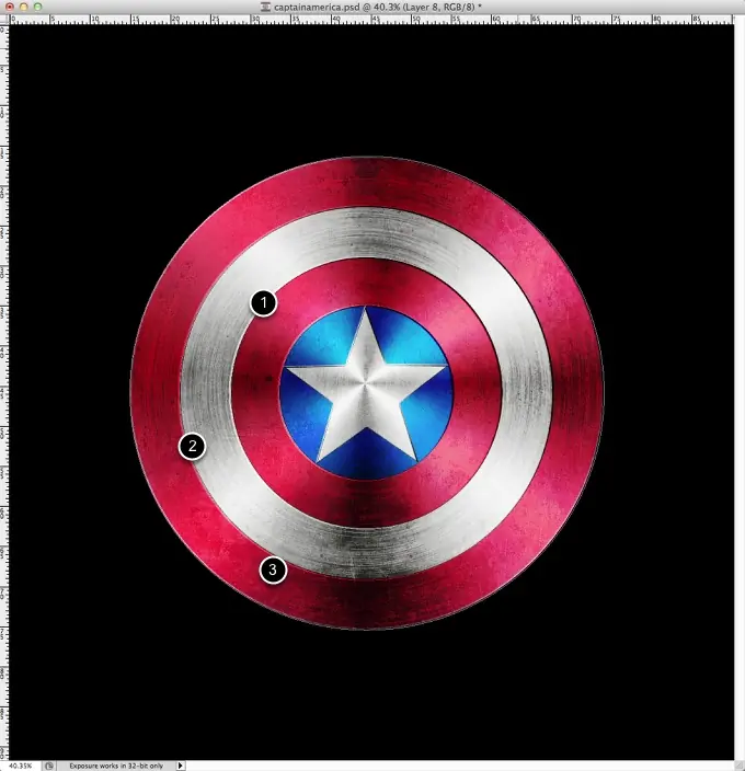 Tutorial photoshop: escudo capitan america