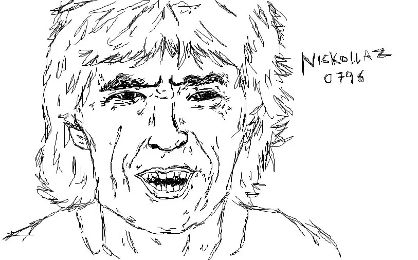 Mi dibujo de Mick Jagger en Paint
