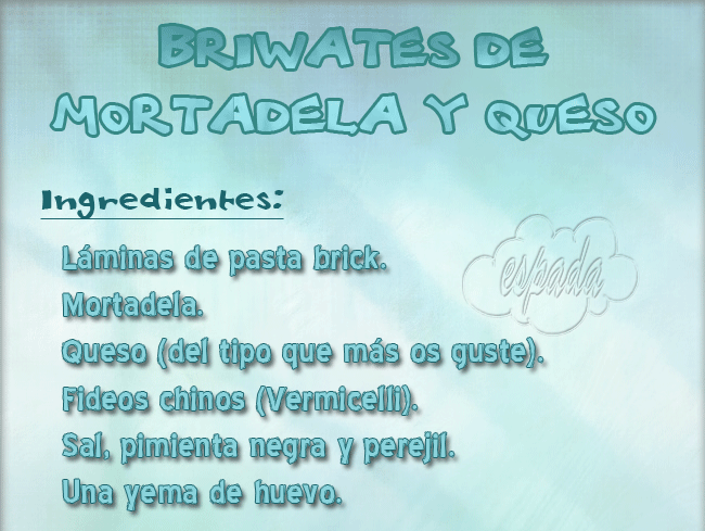 Briwates de mortadela y queso