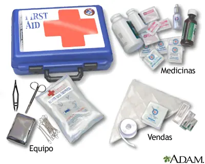 Botiquín de primeros auxilios.