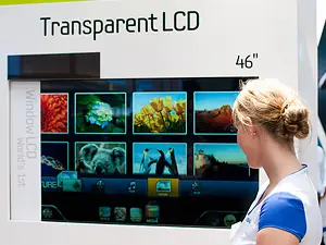 Pantalla LCD transparente que funciona sin electricidad