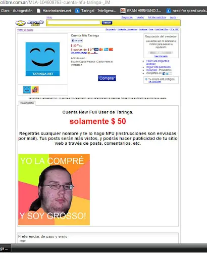 Mira lo que hacen si te roban la cuenta de Taringa