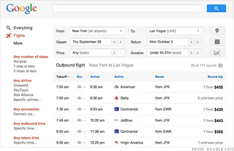 Google lanzó su Flight Search (buscador de vuelos)
