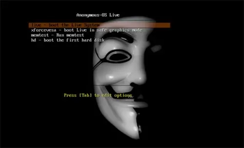 El sistema operativo de Anonymous es falso