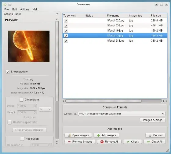 Programa open source para procesado masivo de imágenes