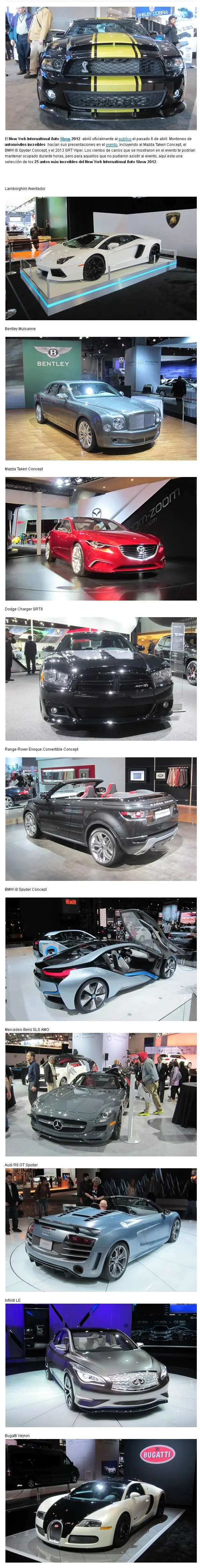 Autos increíbles del New York International Auto Show 2012
