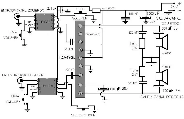 Como hacer un amplificador para mp3 de 15 + 15 w