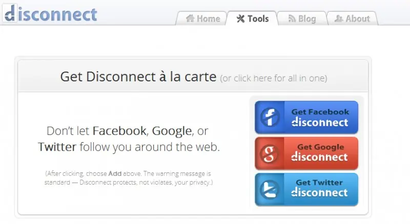Disconnect: bloquea el rastro de Facebook, Google y Twitter