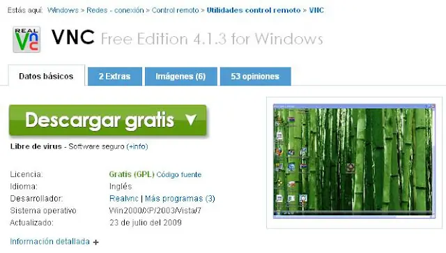 Real VNC desde Windows XP tomando remotamente a Windows 7