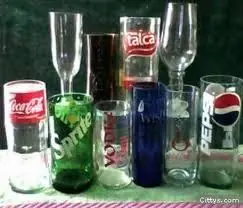 como hacer vasos de cristal con botellas