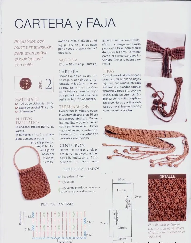 Faja y cartera al crochet