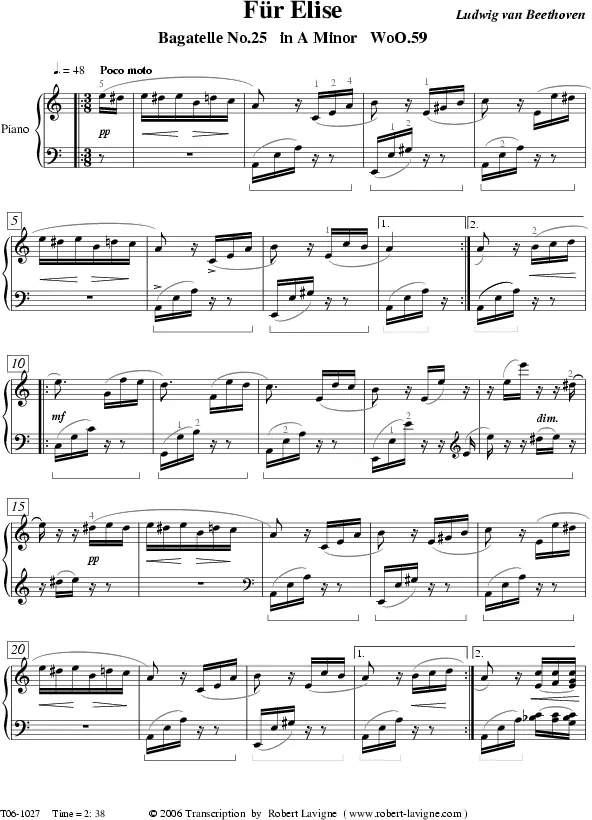 Para ¿Elisa? de Beethoven...!!!!