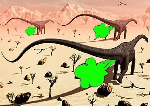 Calentamiento global provocado flatulencias de dinosaurios