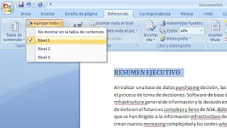 Cómo Crear índice o Contenido automático de Proyectos