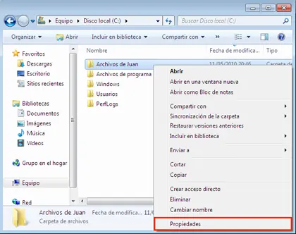 Tomar control y conceder permisos a archivos en windows 7