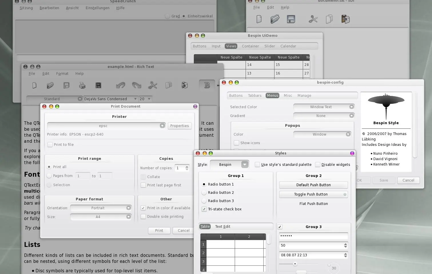 Bespin, estilo para KDE.