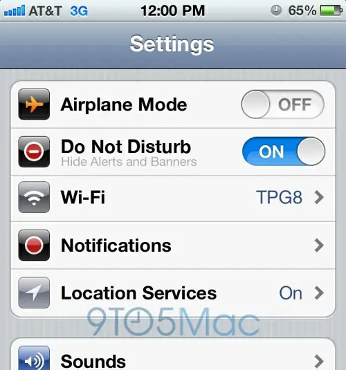 Modo de “No Molestar” en el nuevo iOS 6 de Apple