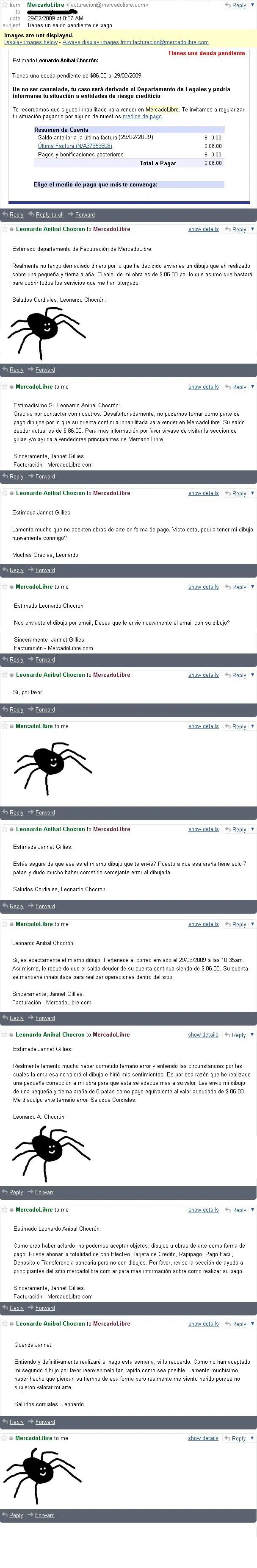 la araña de mercado libre
