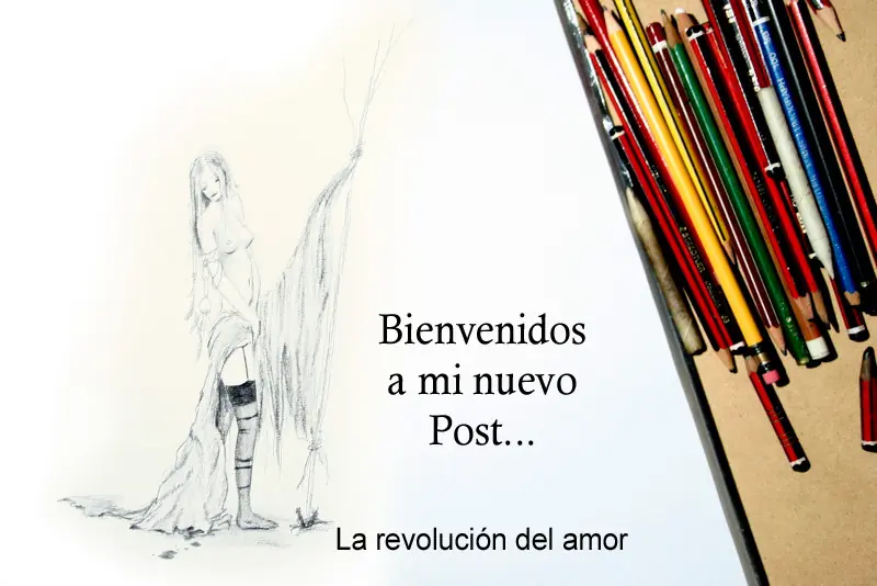 La revolución del amor, dibujo de una joven