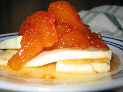 Delicioso dulce de papaya con queso