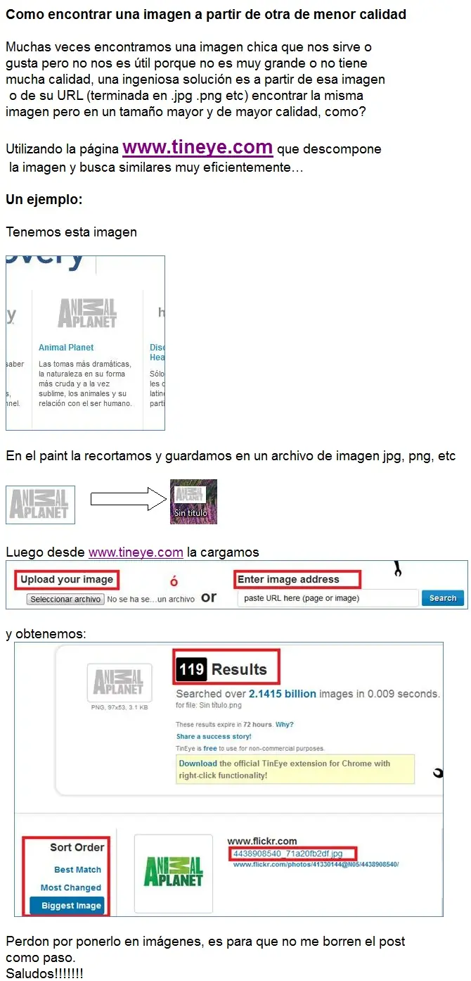 Como encontrar una imagen a partir de otra de menor calidad