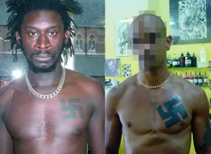 4 Negros nazis a agreden a blanco!!!