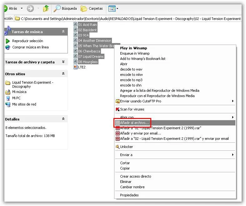 Unir Mp3 con WinRAR