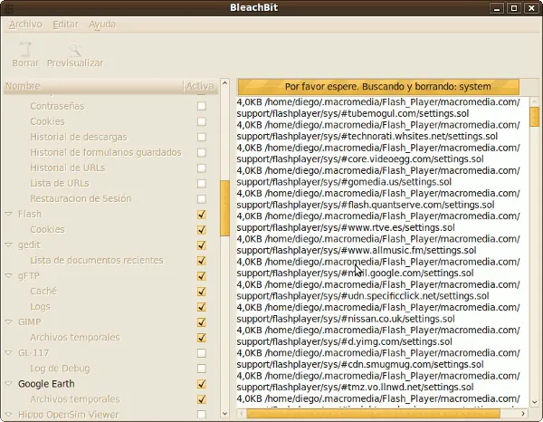 Elimina archivos temporales