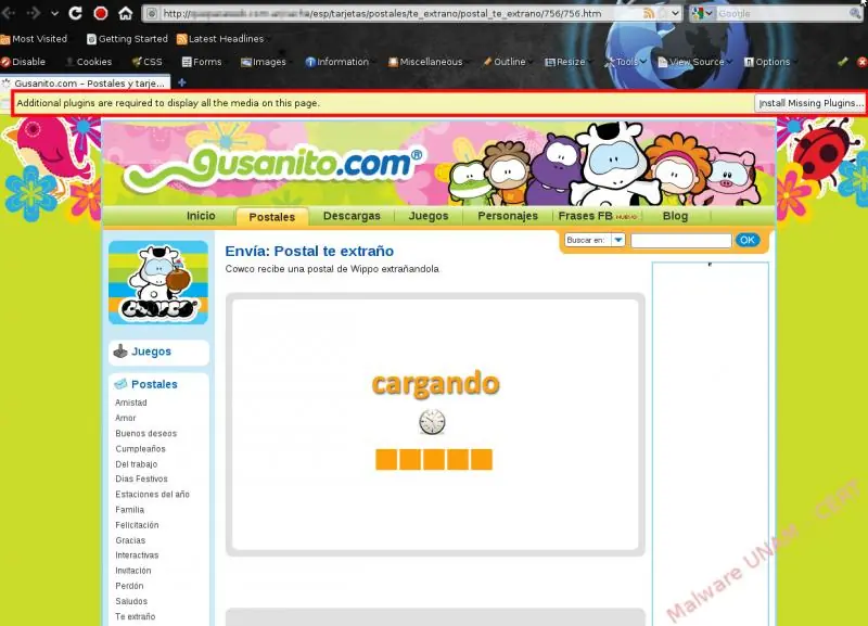 Postal falsa para infectar equipo y router
