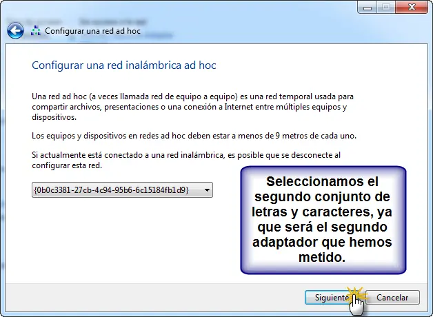 Crea una red ad-hoc, repetidor wireless.