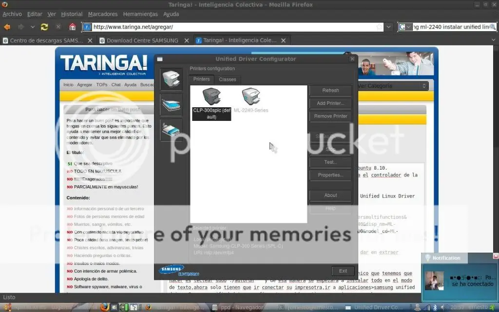 Instalar impresoras Samsung en Linux cn Unified Linux Driver