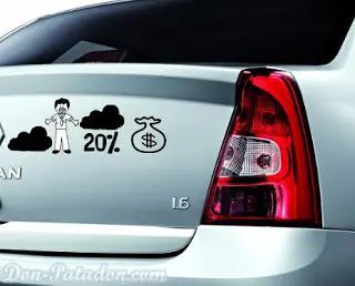 Stickers que usan futboleros en sus autos