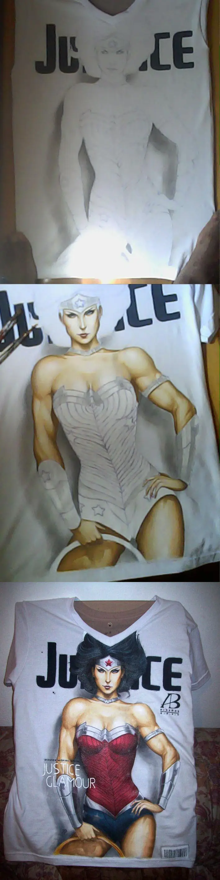 dibujo de wonder woman en buso hecho por mi