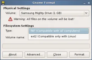 Formatear dispositivos extraíbles