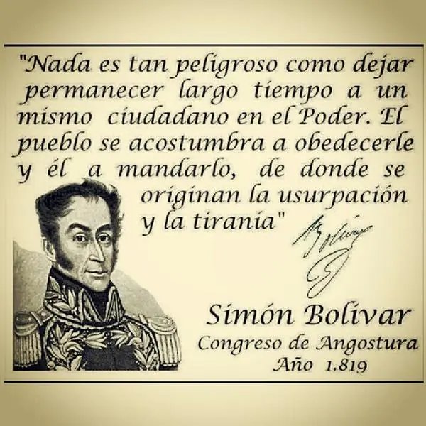 Bolívar y su frase con respecto a la victoria de Chávez
